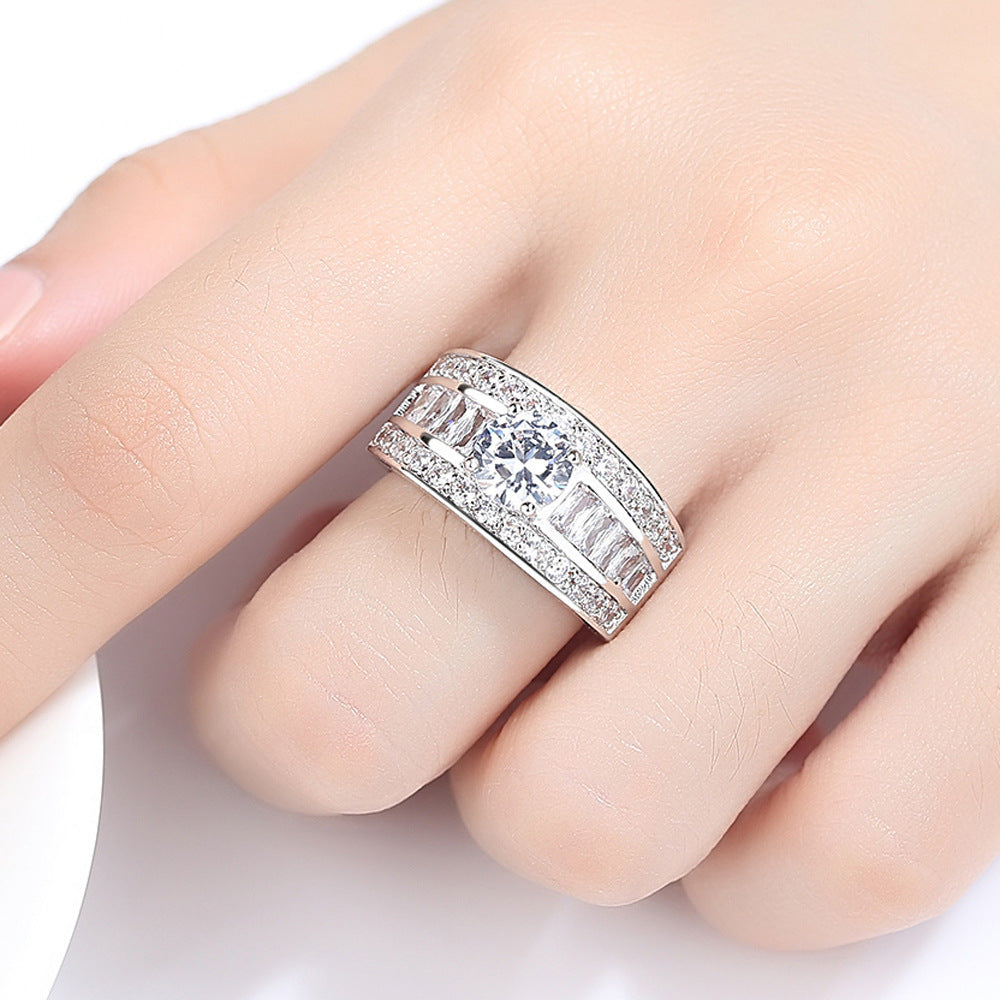 sparkle line – breitband-ring mit zirkonia-funkel - lunastein