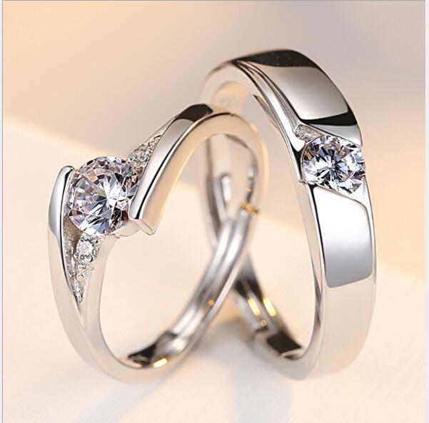 eternal spark – verstellbare partner-ringe aus 925er silber mit zirkonia - lunastein