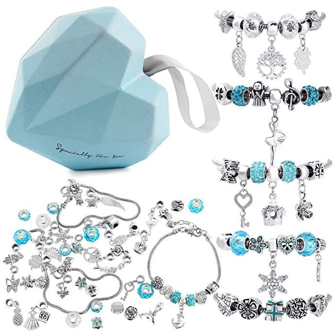 56 piece diy love box set charm bracelet making toolkit - lunastein