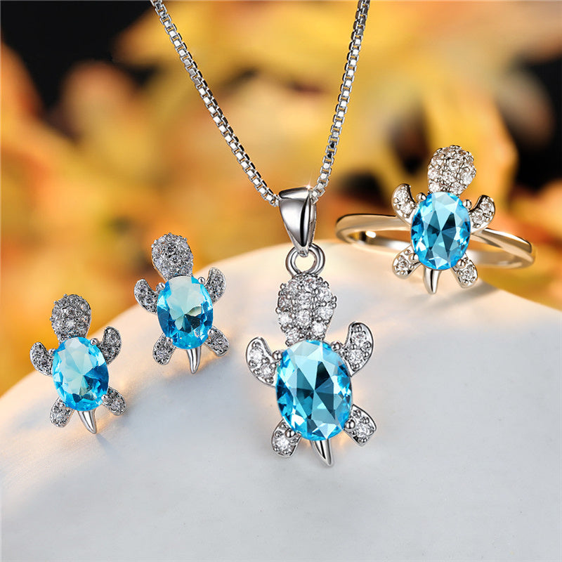 rainbow turtle necklace – schildkröten-kette mit zirkonia in 16 farben - lunastein