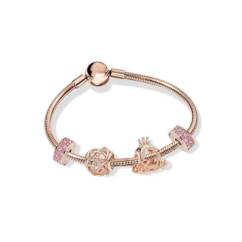 sternenflug – charm-armband in silber- oder roségoldoptik mit stern- und traumfänger-design - lunastein