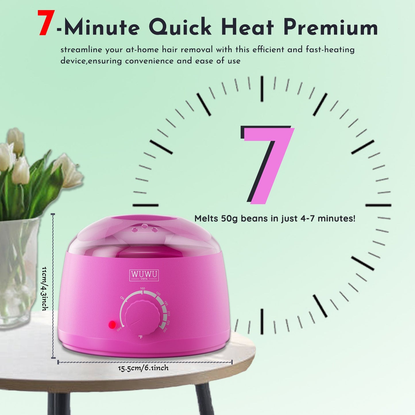 waxing kit 19 items, wuwuvista hair removal wax kit with wax melt warmer waxing beads for face, brazilian, full body, bikini suitable for plugs of american & european specifications schmuckneu