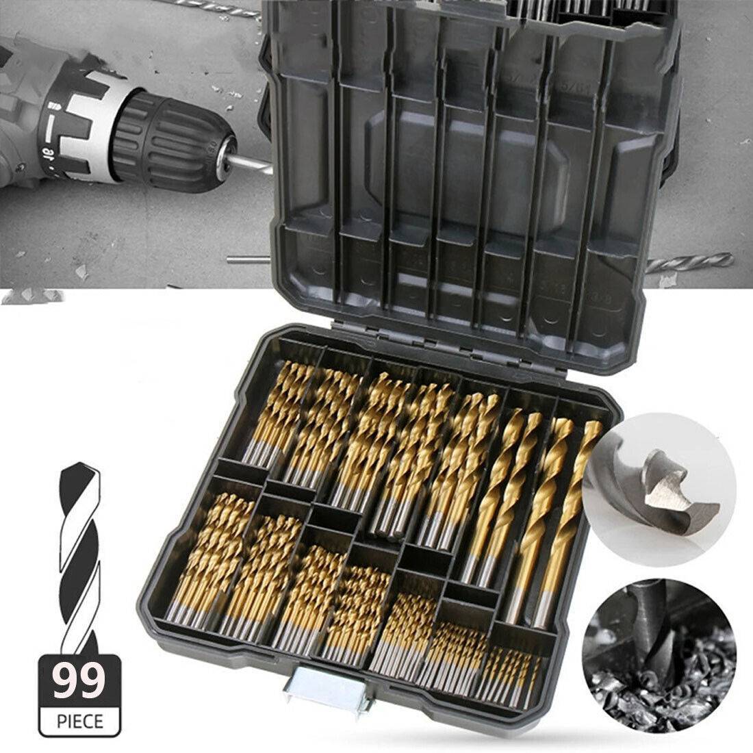 99x titan hss spiralbohrer stahl bohrer satz werkzeug set metallbohrer 1.5-10mm love local jewelry