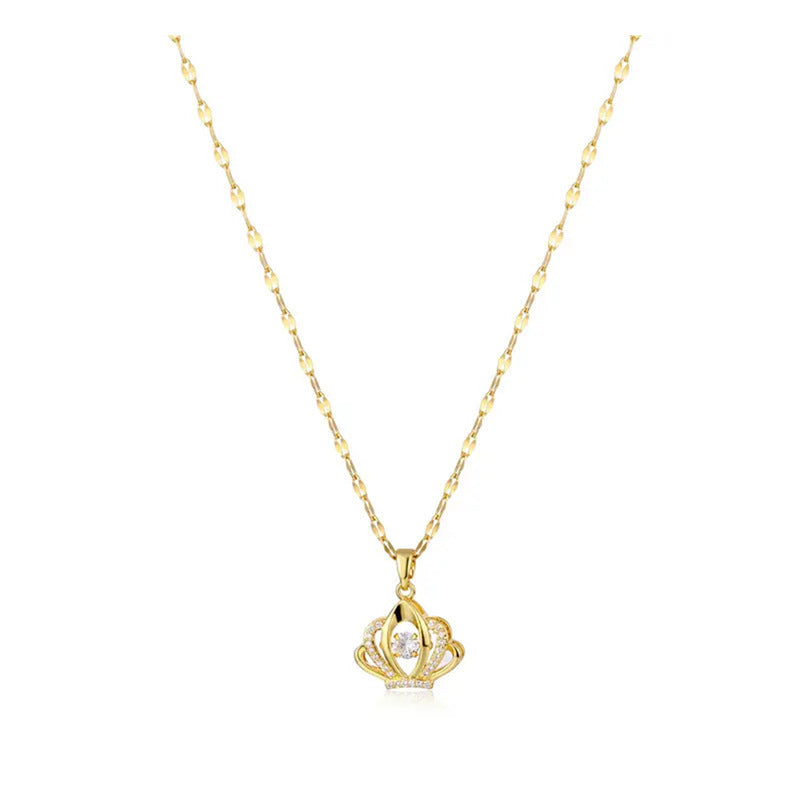 crown & charm – halskette mit zirkonia-anhänger in 11 zauberhaften designs - lunastein