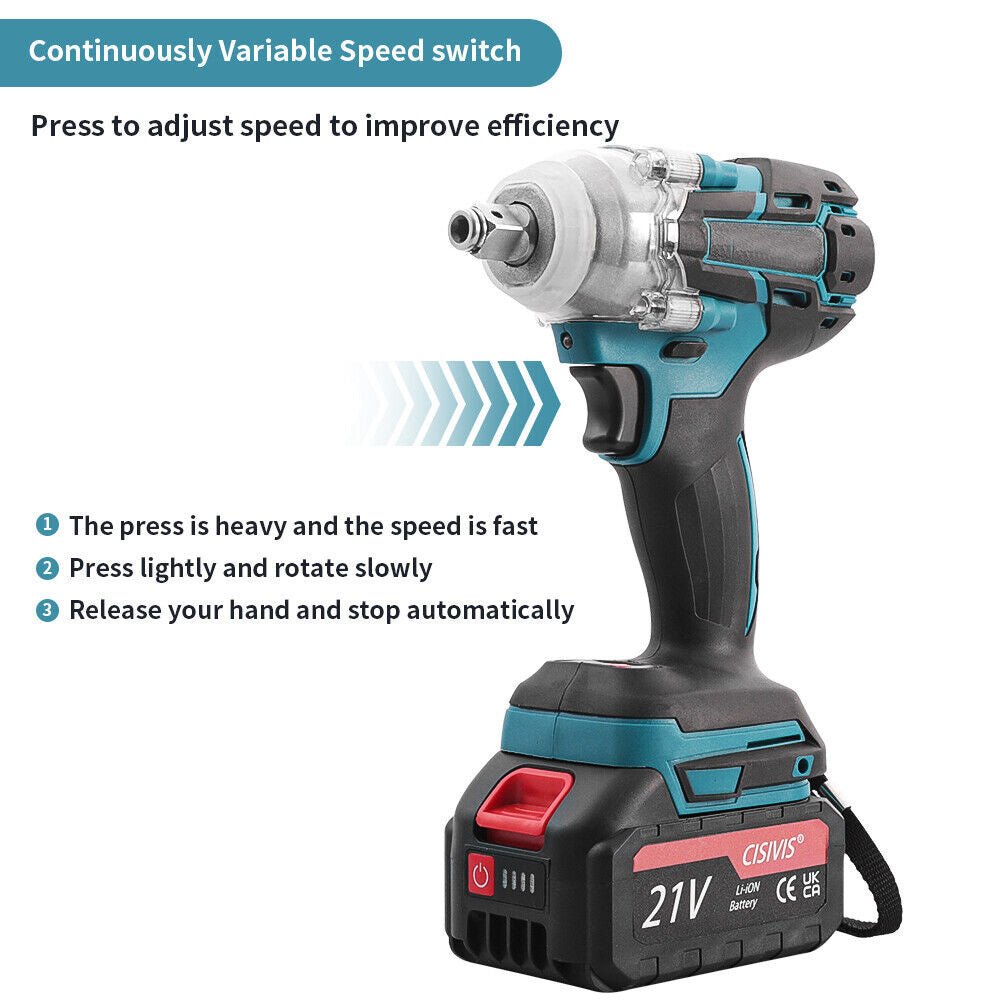 520nm 21v battery impact screw 6.0 ah battery - charger - case for makita 21v