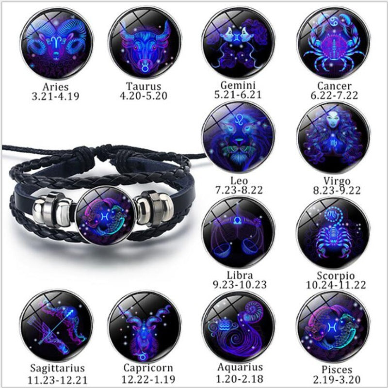 zodiac constellation bracelet braided design bracelet for men women kids schmuckneu