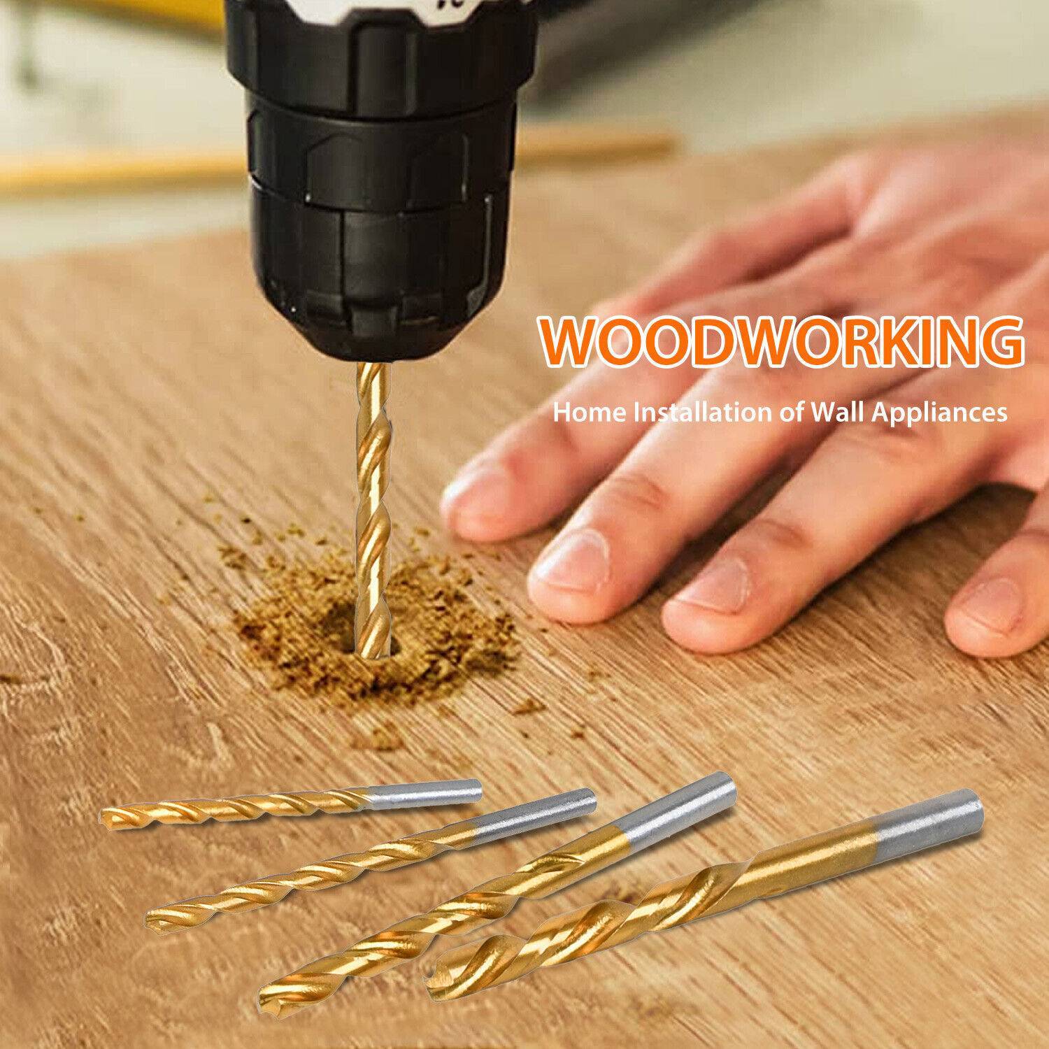 99X Titan HSS Spiralbohrer Stahl Bohrer Satz Werkzeug Set Metallbohrer 1.5-10mm Love Local Jewelry