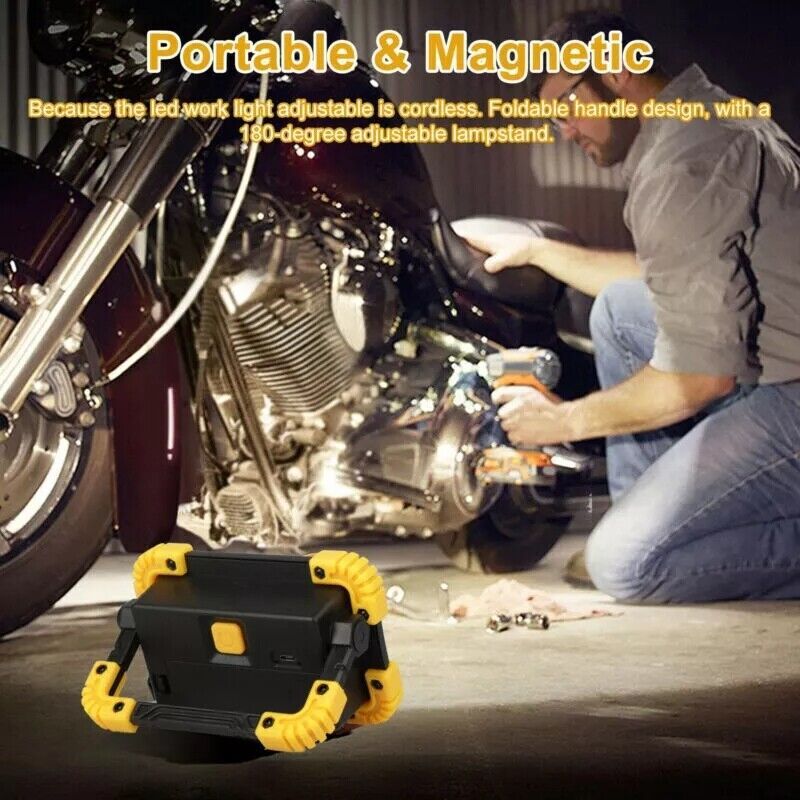 2x30W LED Arbeitsleuchte Akku Aufladbar Baustrahler Flutlicht Werkstattlampe Love Local Jewelry