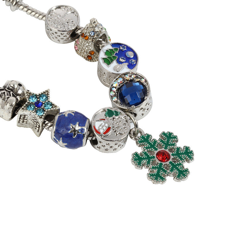 winterwunder-charms – charm armband mit schneeflocken & glöckchen - lunastein