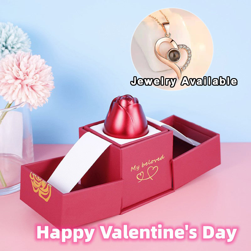 hot valentine's day gifts metal rose jewelry gift box necklace for wedding girlfriend necklace gifts schmuckneu