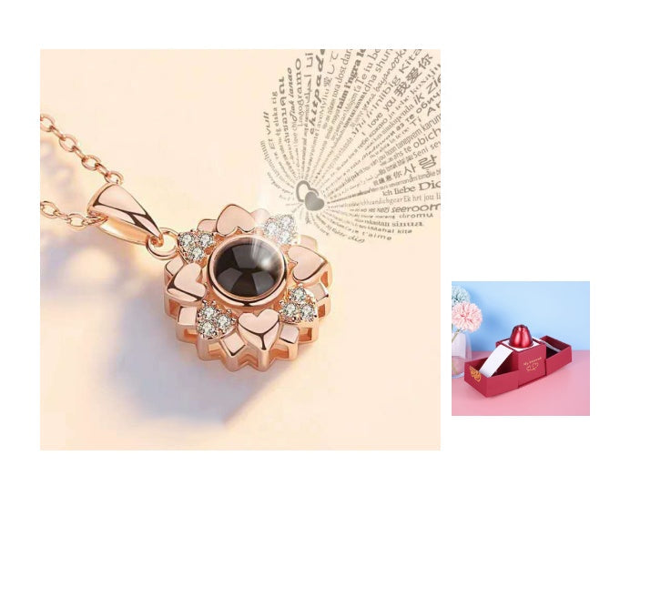 hot valentine's day gifts metal rose jewelry gift box necklace for wedding girlfriend necklace gifts schmuckneu
