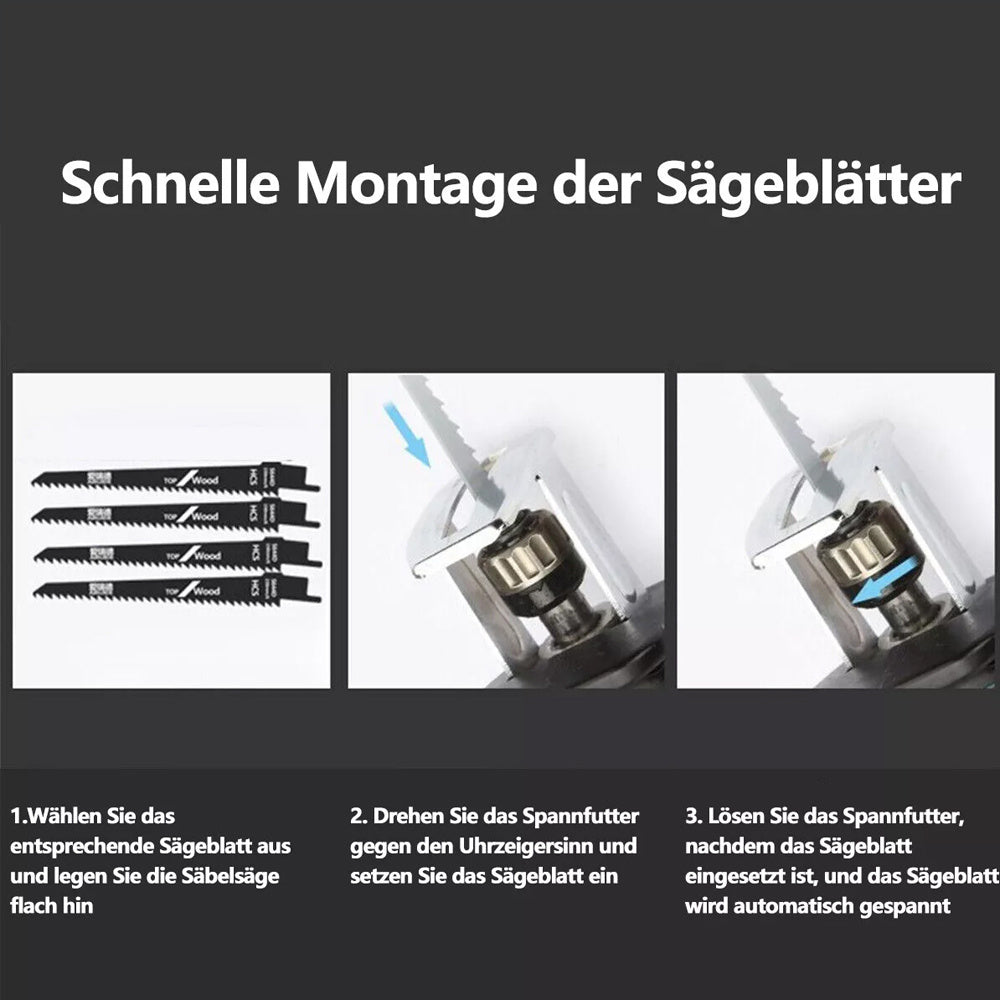 3000rpm Electric Saw Saw 4 X Saw Blades For 18V SchmuckNeu