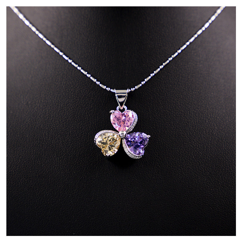 clover zircon diamond jewellery set women - lunastein