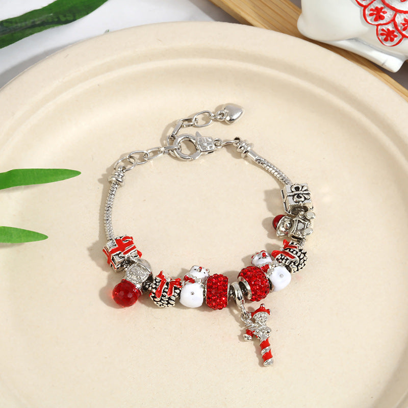 winterwunder-charms – charm armband mit schneeflocken & glöckchen - lunastein