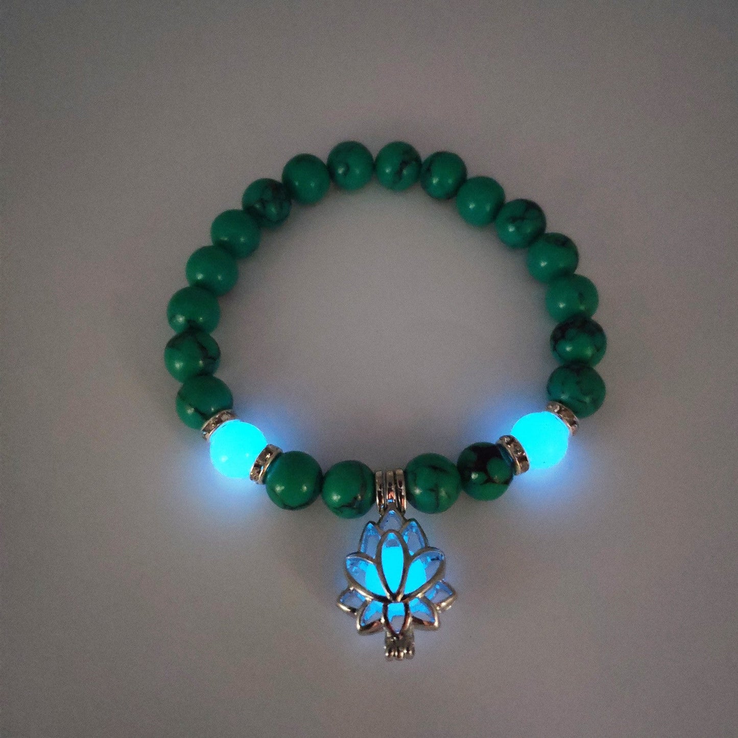 energy luminous lotus natural stone bracelet yoga healing luminous glow in the dark charm beads bracelet for men women prayer buddhism schmuckneu