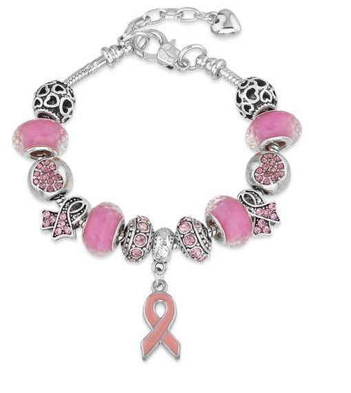 yoga-supreme pinke schleife charm armband - lunastein