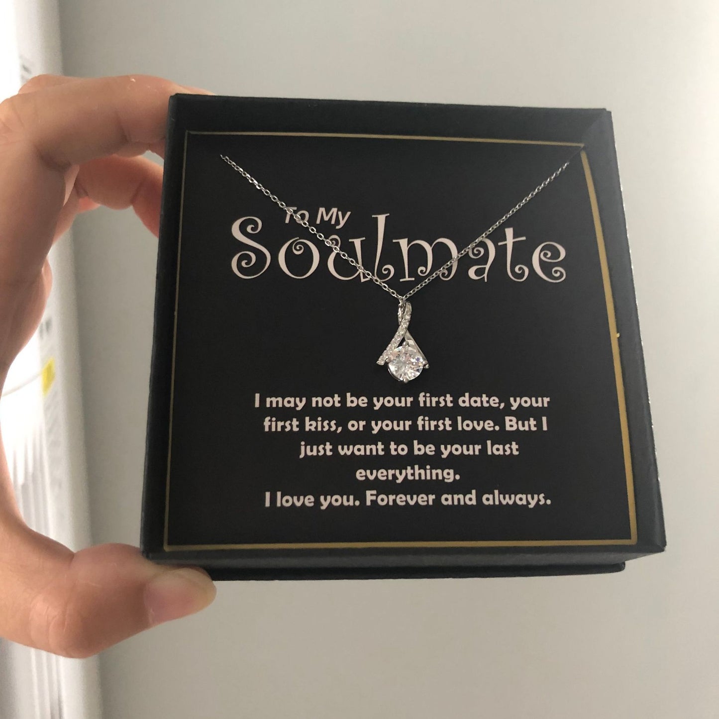 für immer verbunden – soulmate halskette mit zirkonia & geschenkbox - lunastein