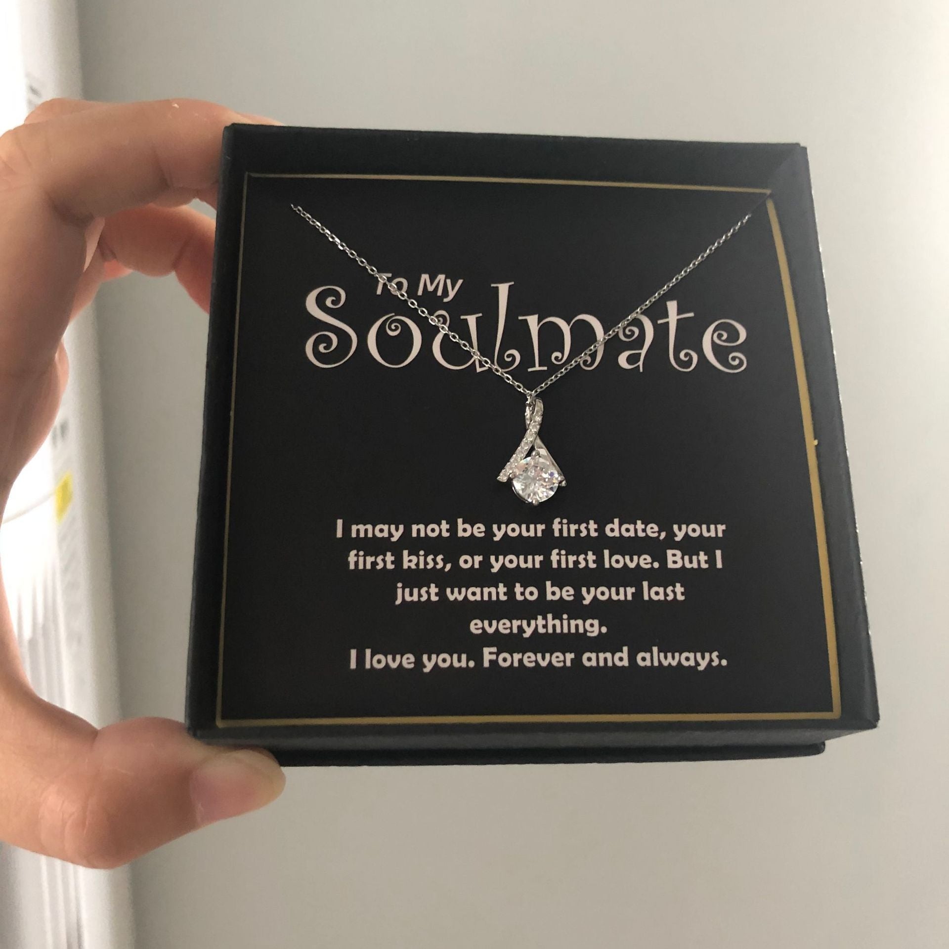 Für immer verbunden – Soulmate Halskette mit Zirkonia & Geschenkbox - Lunastein