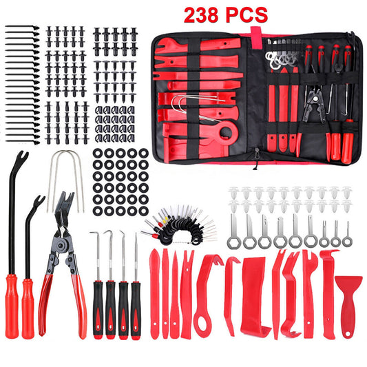 238 X Auto Demontage Werkzeug Innen Verkleidung Montagehebel Clipheber Zange Set