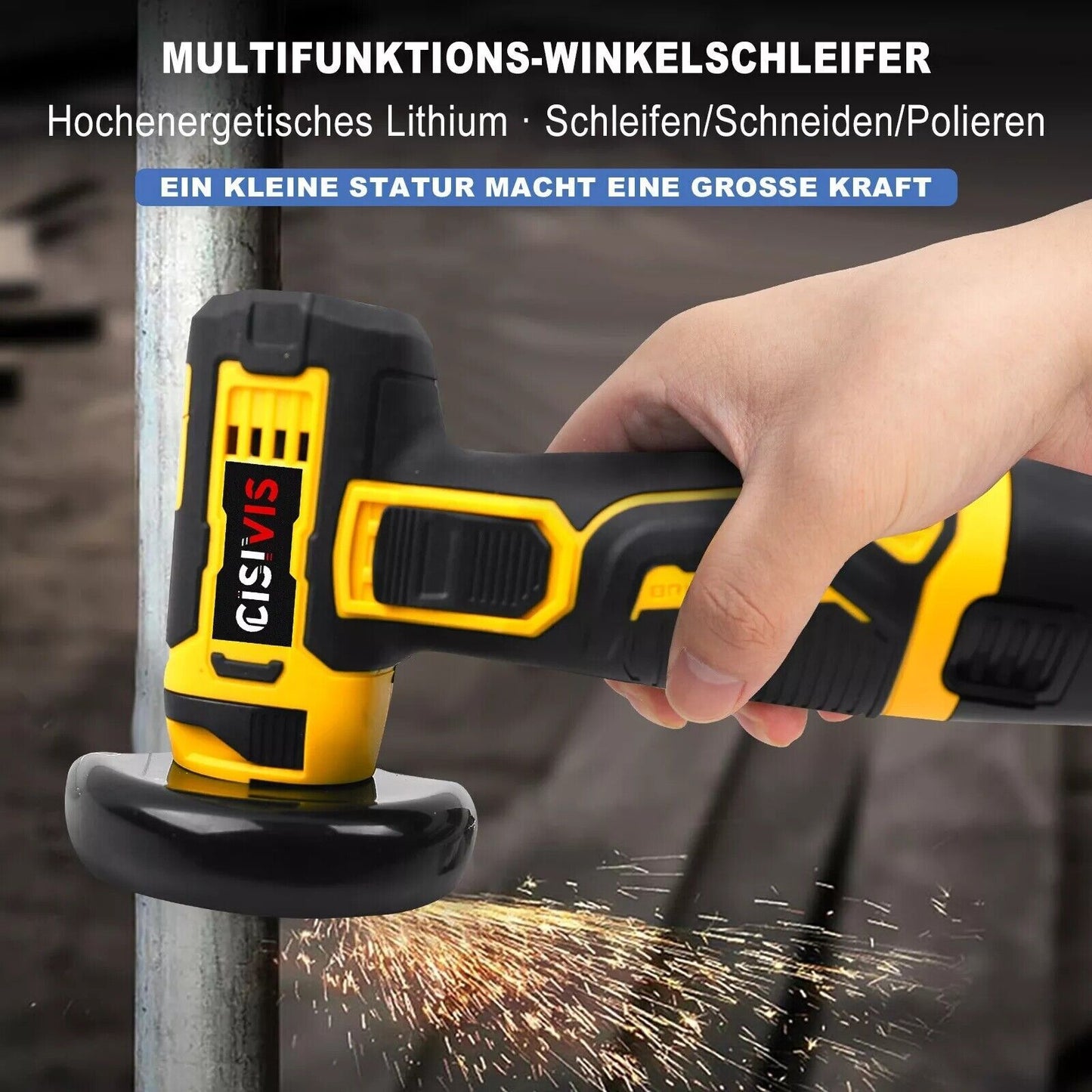 akku winkelschleifer mit 2 batterien trennschleifer schleifmaschine