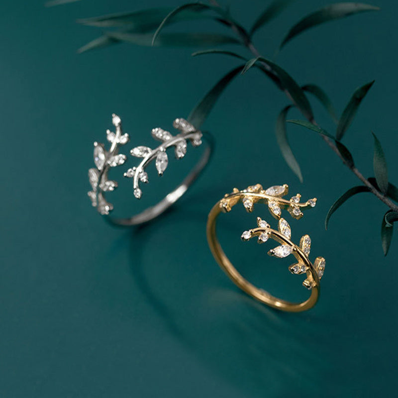 Branch Ring – Filigraner verstellbarer Damenring im Blätterdesign - Lunastein