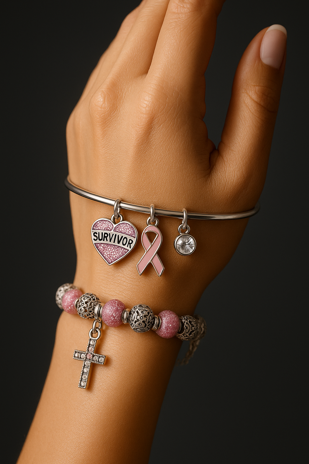 yoga-supreme pinke schleife charm armband schmuckneu