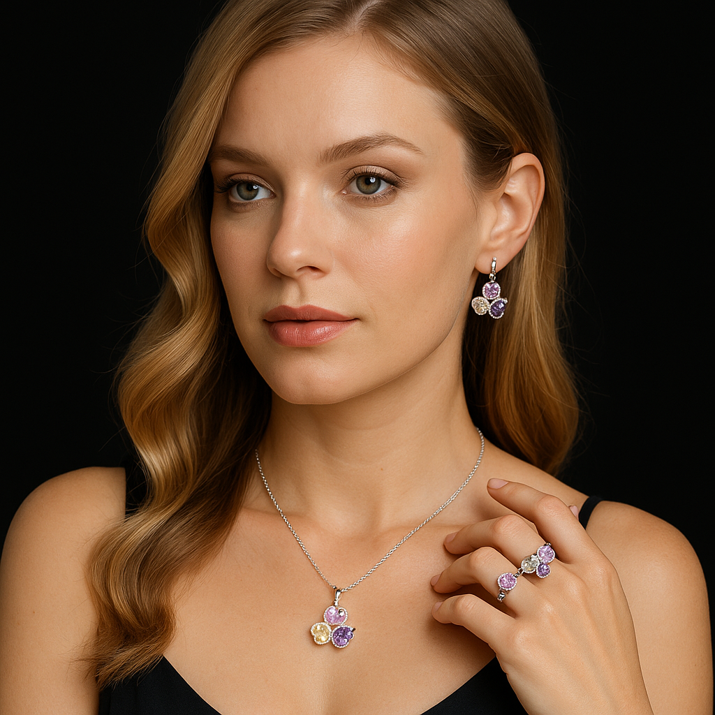 Glückslicht – Kleeblatt-Schmuckset mit Zirkonia SchmuckNeu