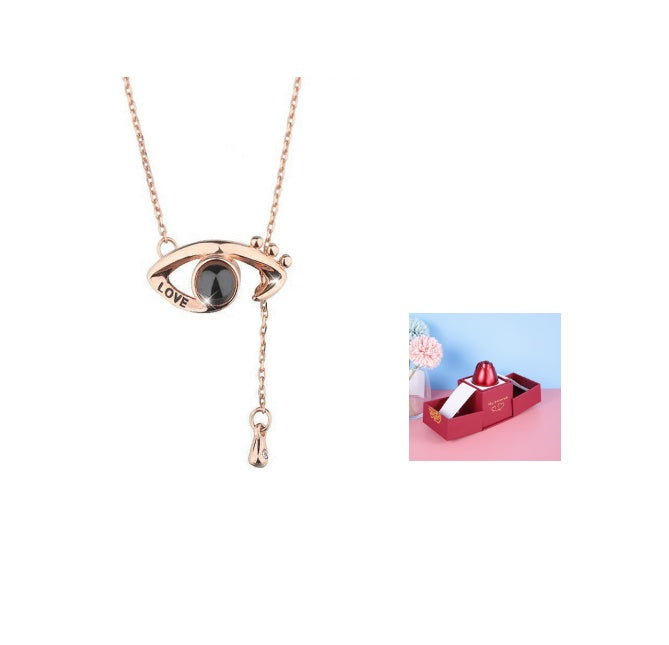hot valentine's day gifts metal rose jewelry gift box necklace for wedding girlfriend necklace gifts schmuckneu