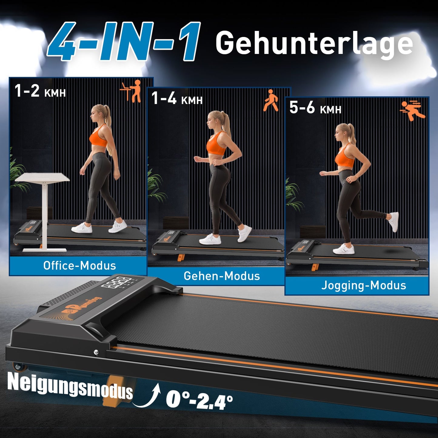 walking pad treadmill for home - home office treadmills under desk desk treadmill pad quiet portable compact treadmill small mini treadmill led display remote control treadmill weight of 120kg schmuckneu