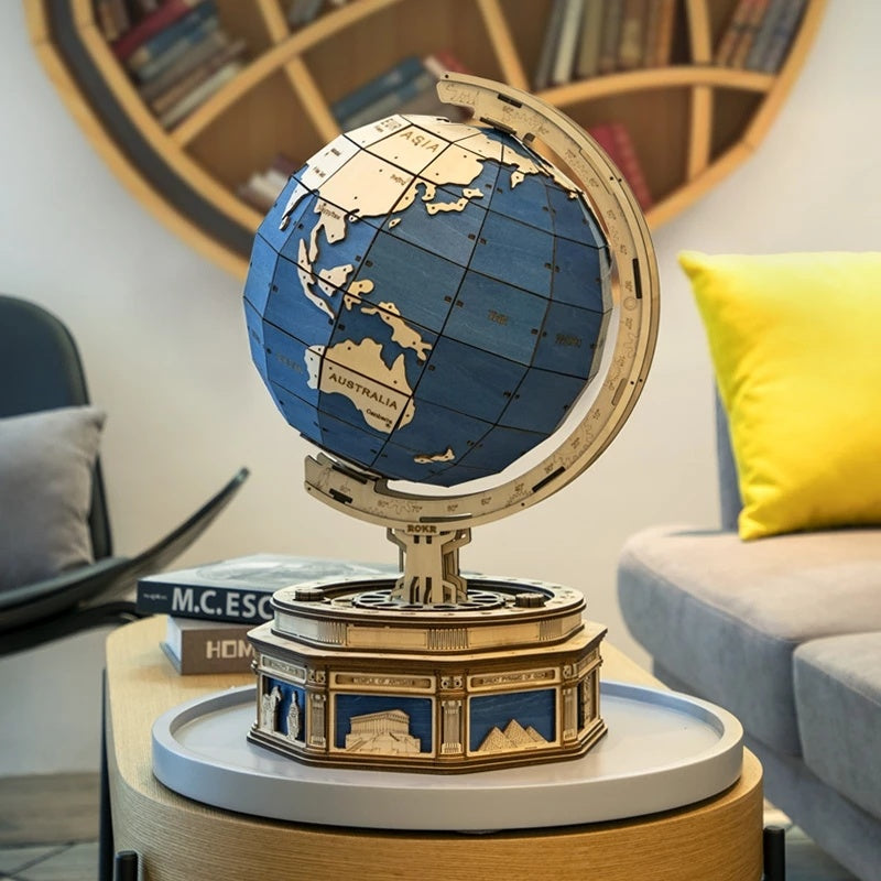 robotime globe earth 567pcs 3d wooden puzzle games ocean map ball assemble model toys xms gift for children boys dropshipping schmuckneu