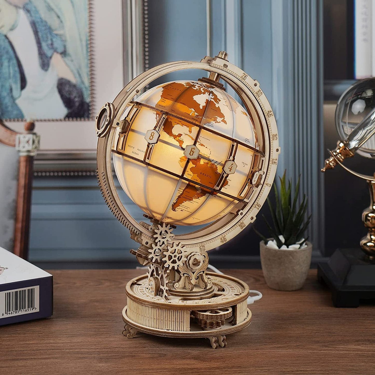 rokr luminous globe 3d wooden hot selling 180pcs model building block kits toy schmuckneu