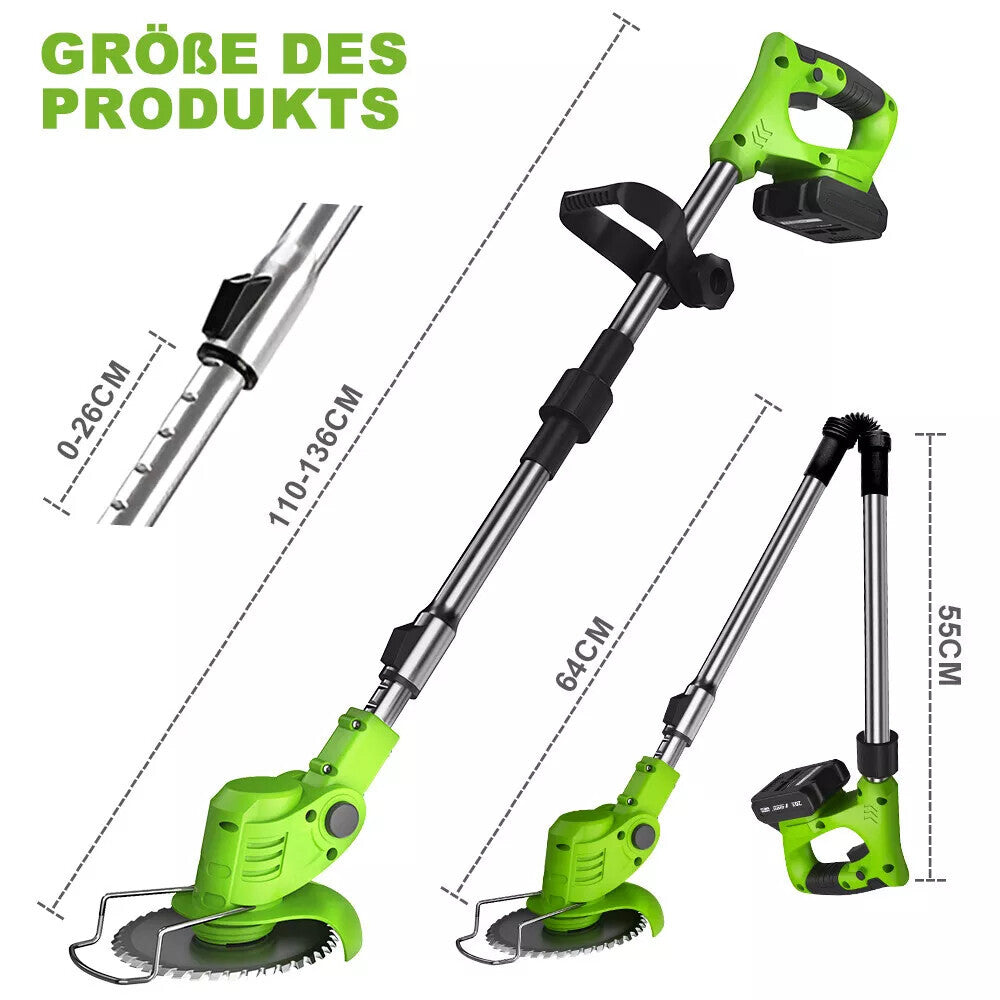 cordless grass trimmer lawn edge cutter with 2 battery and charger brush cutter