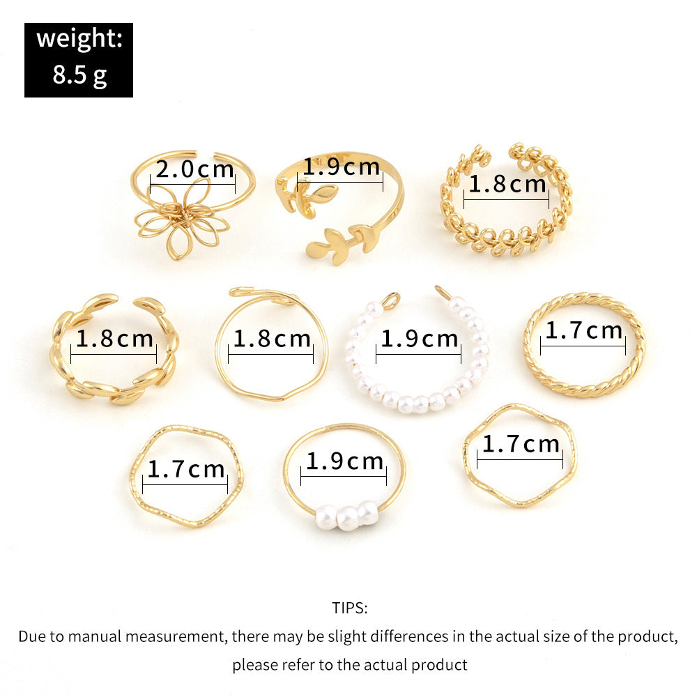 openwork flower set ring simple glossy - lunastein