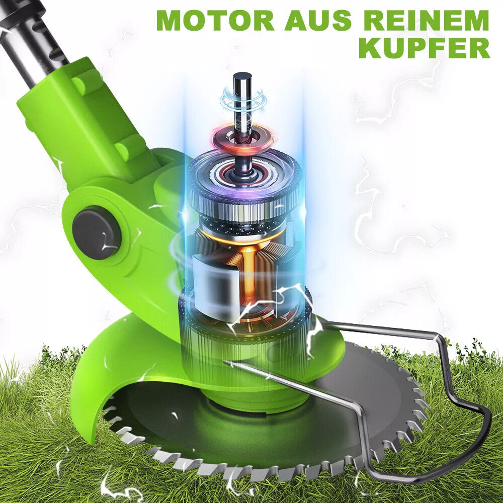 cordless grass trimmer lawn edge cutter with 2 battery and charger brush cutter
