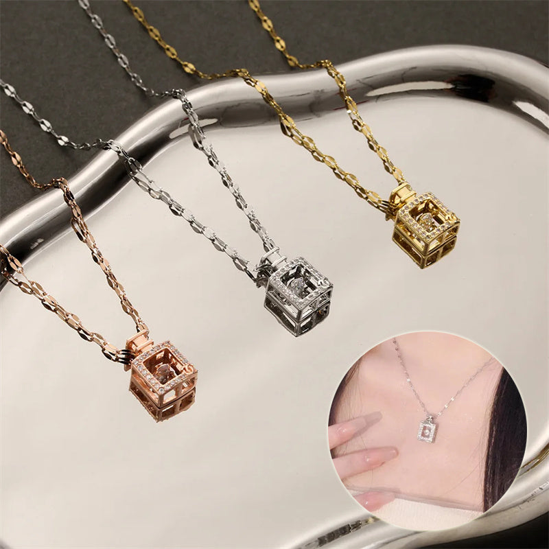 crown & charm – halskette mit zirkonia-anhänger in 11 zauberhaften designs - lunastein