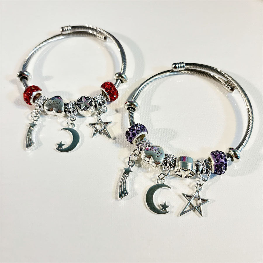 Sonnenmondzauber – Charm-Armband mit Sonne, Mond & Stern - Lunastein