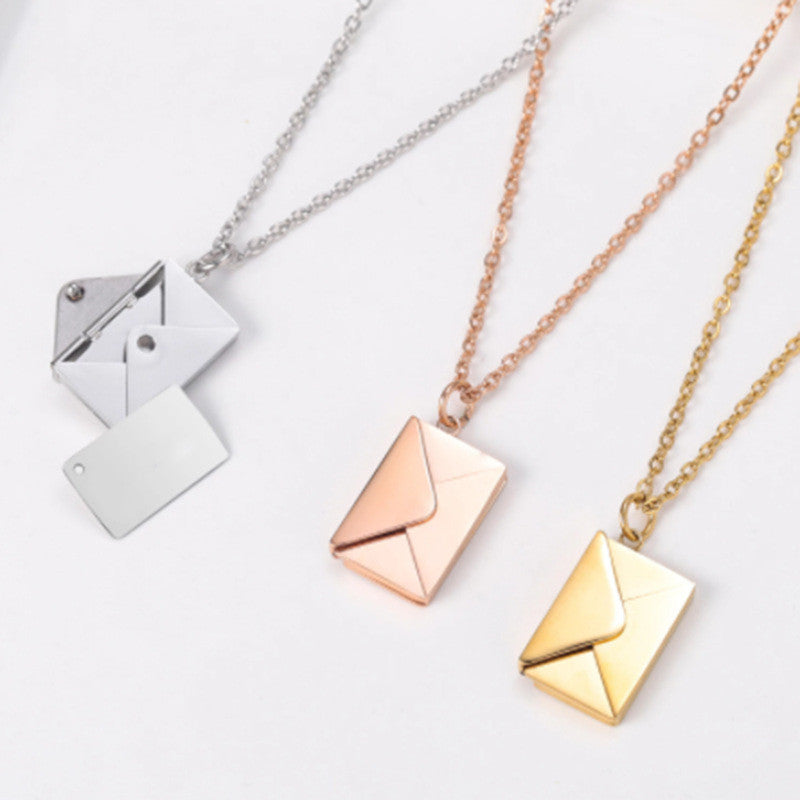 fashion jewelry envelop necklace women lover letter pendant best gifts for girlfriend schmuckneu