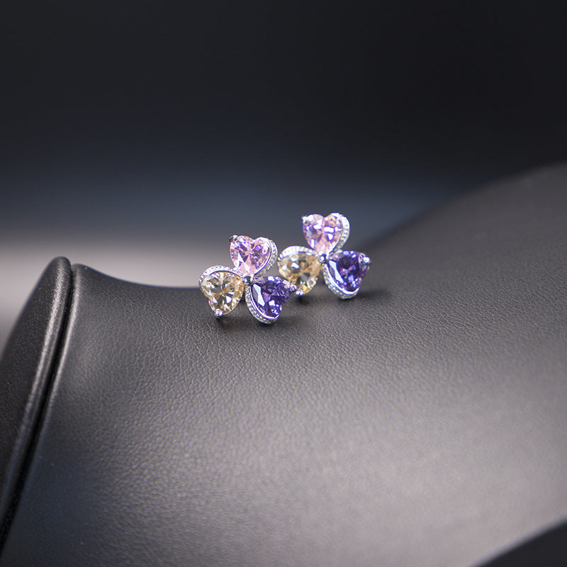 clover zircon diamond jewellery set women - lunastein