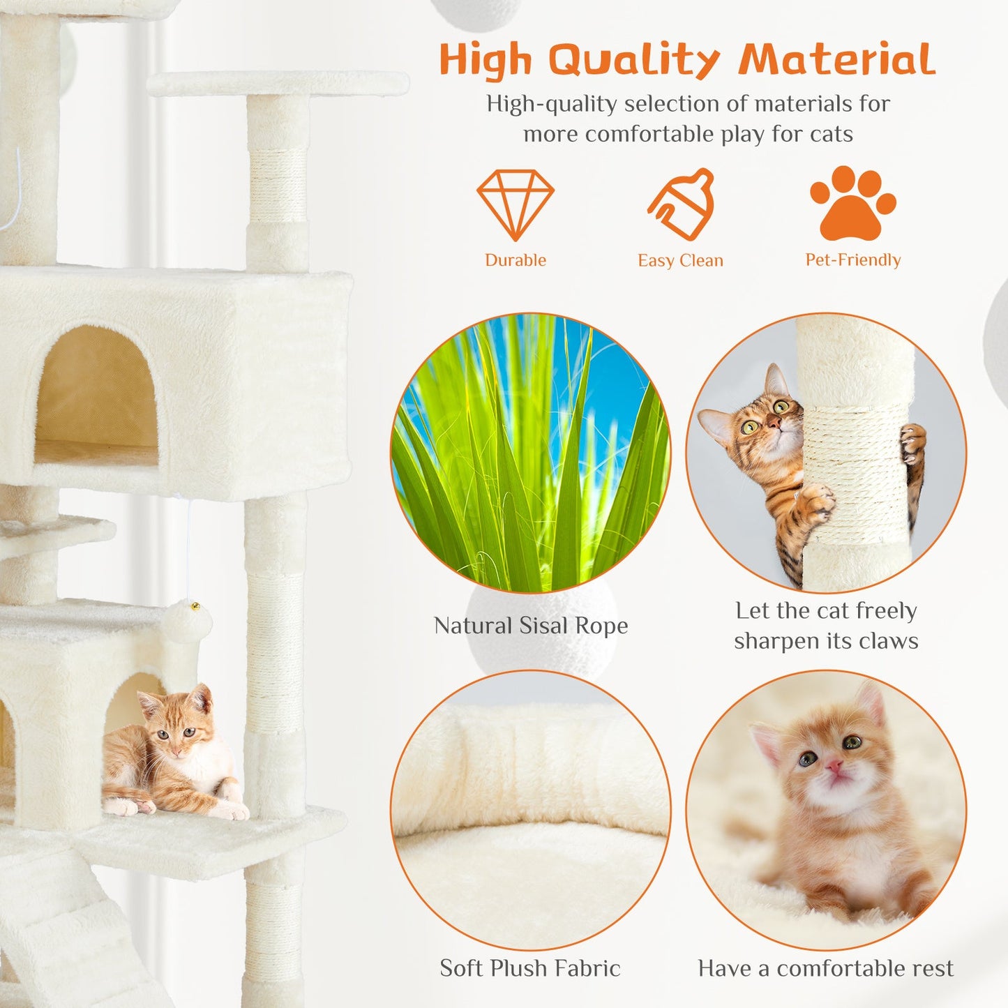 multi-functional cat tree house cat climbing frame, lounge and recreation area detachable toy, 54in dark blue schmuckneu