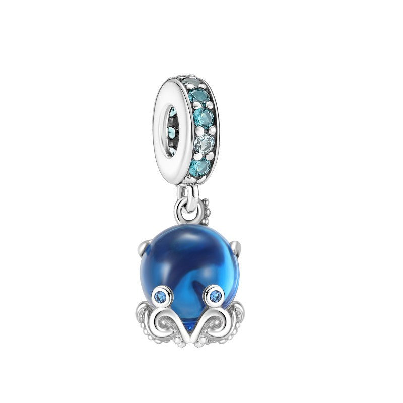 ocean friends charm set 2025 – maritime tier-charms aus 925 silber in blau - lunastein