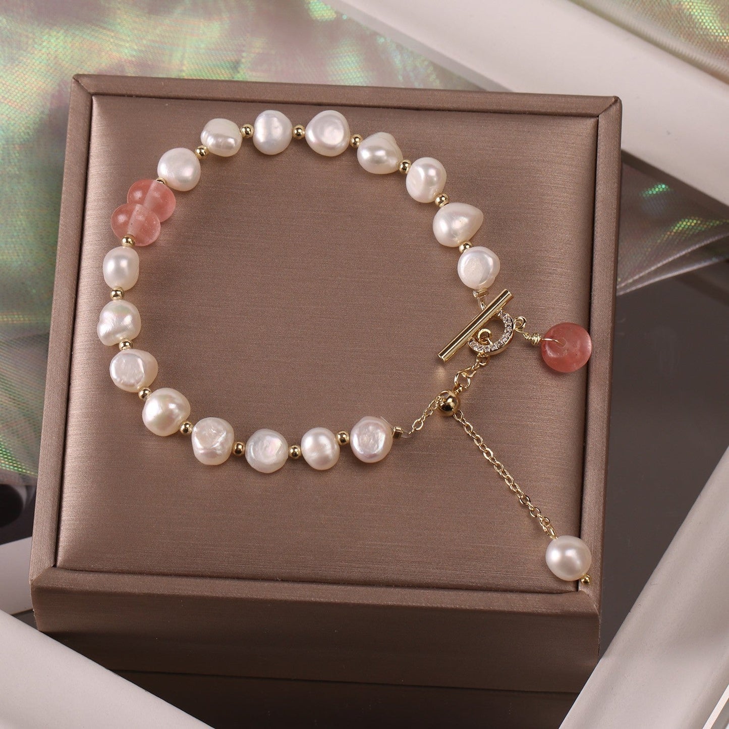 women irregular freshwater pearl adjustable bracelet schmuckneu