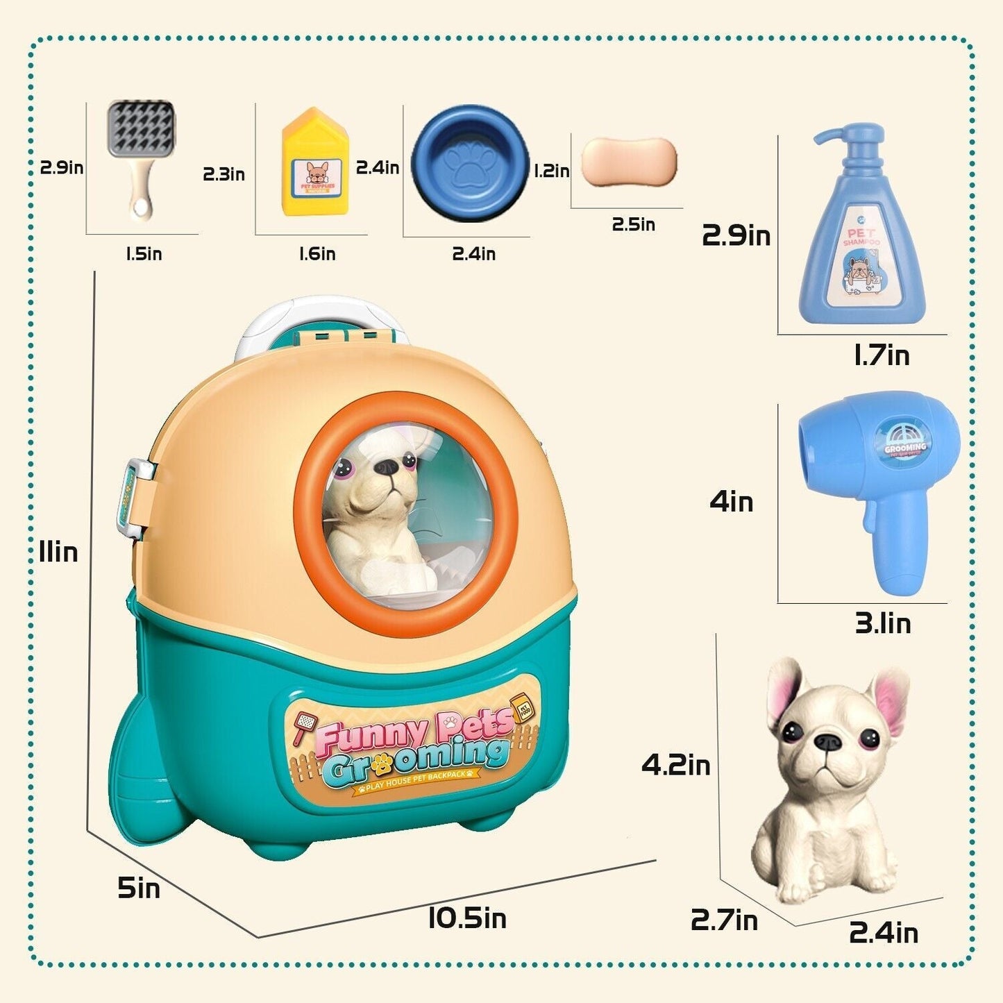 de 2025 new pet dog care play set doctor kit for kids 16 pcs pretend vet grooming toys,logistics is randomly dispatched by dhl,dpd,amazon logistics. love local jewelry