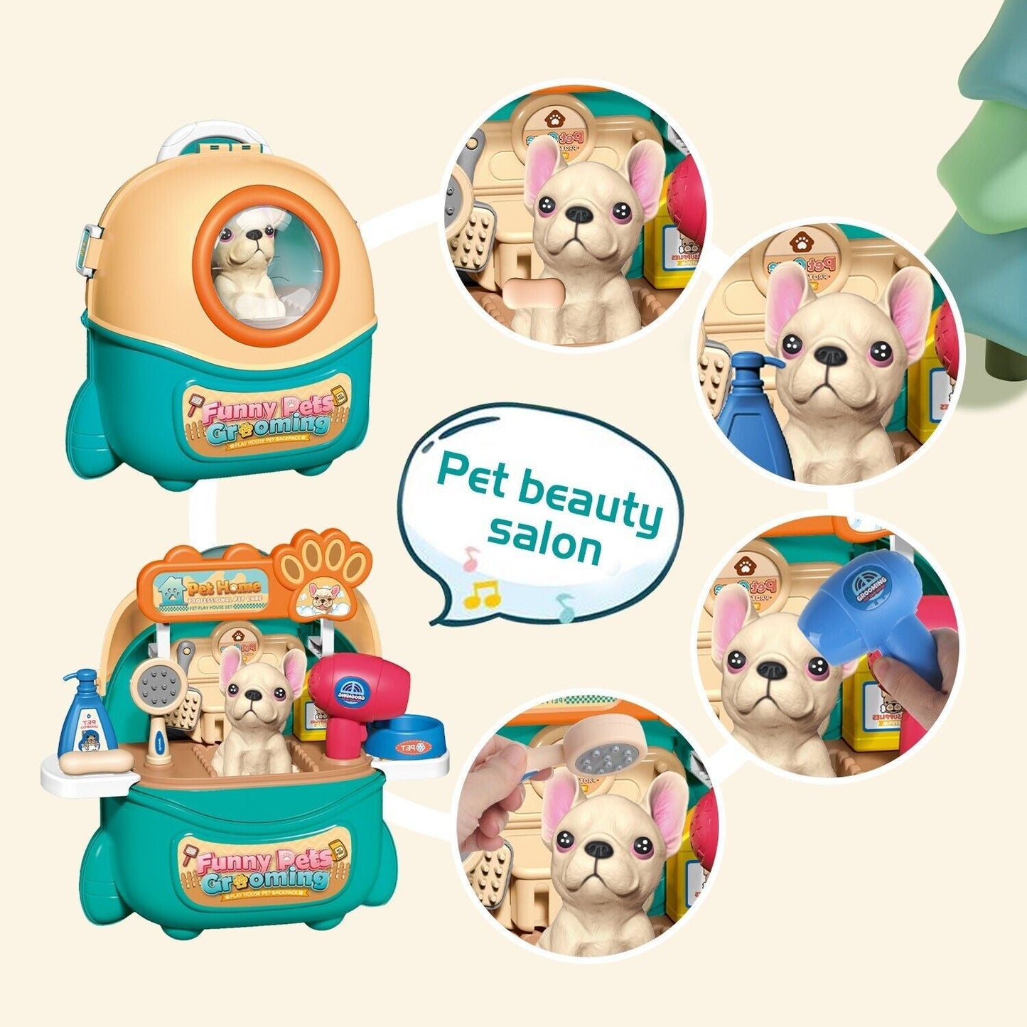 de 2025 new pet dog care play set doctor kit for kids 16 pcs pretend vet grooming toys,logistics is randomly dispatched by dhl,dpd,amazon logistics. love local jewelry