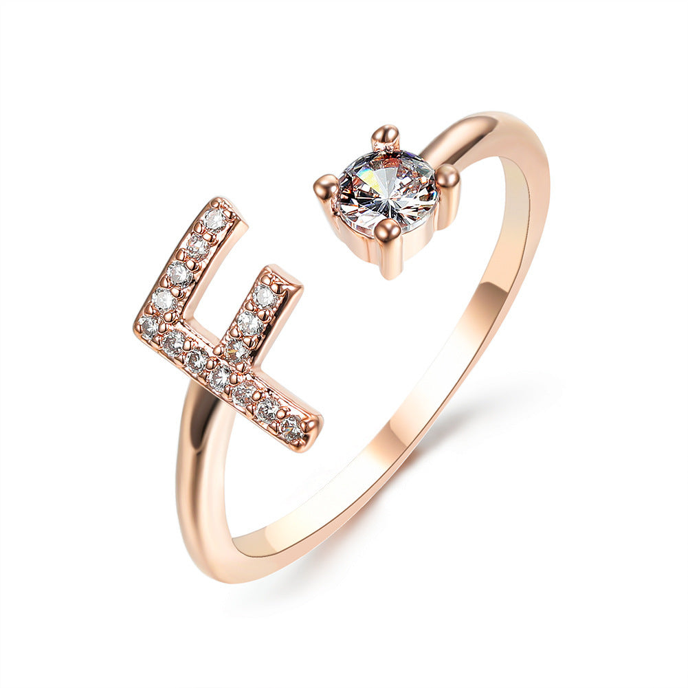 love letter – verstellbarer initialen-ring mit zirkonia in gold, silber oder roségold - lunastein