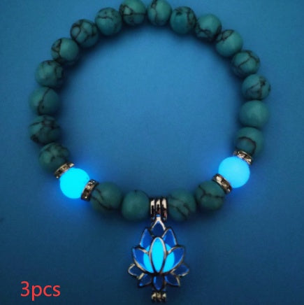 energy luminous lotus natural stone bracelet yoga healing luminous glow in the dark charm beads bracelet for men women prayer buddhism schmuckneu