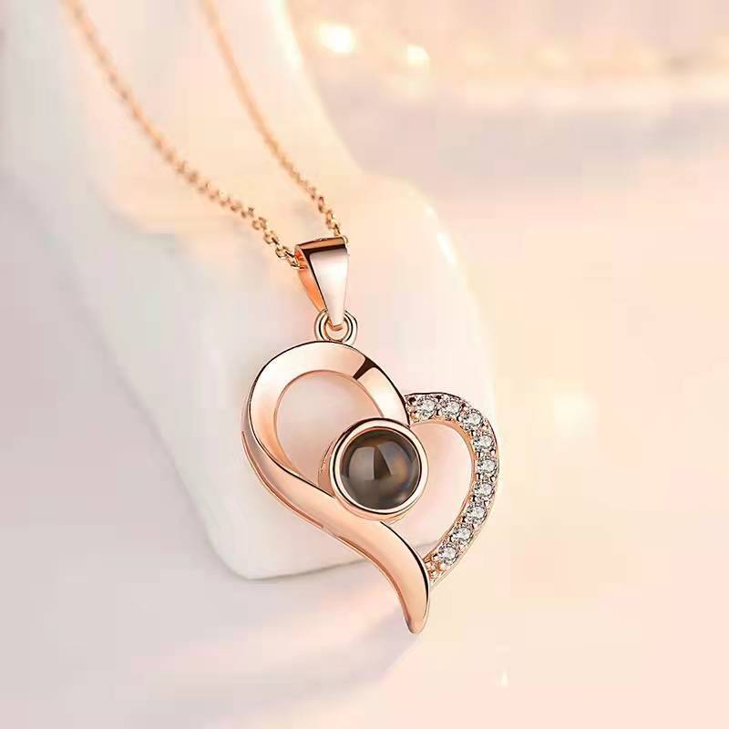 hot valentine's day gifts metal rose jewelry gift box necklace for wedding girlfriend necklace gifts schmuckneu