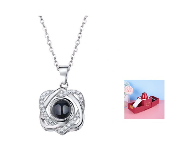 hot valentine's day gifts metal rose jewelry gift box necklace for wedding girlfriend necklace gifts schmuckneu
