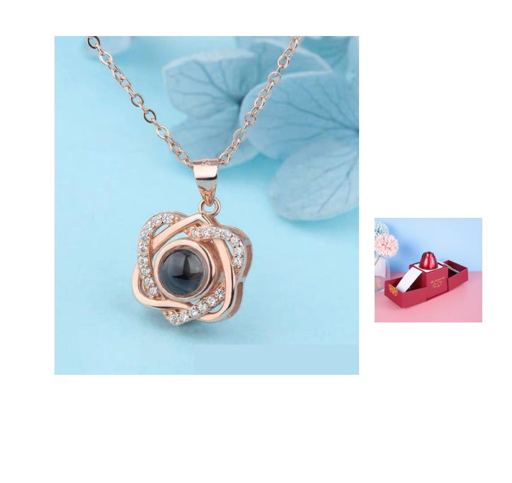 hot valentine's day gifts metal rose jewelry gift box necklace for wedding girlfriend necklace gifts schmuckneu