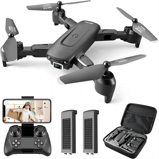 DE 4DRC V12 Drohne HD 4K-Weitwinkel-Dual-Kamera Tragbarer Faltbarer RC-Quadcopter, SchmuckNeu
