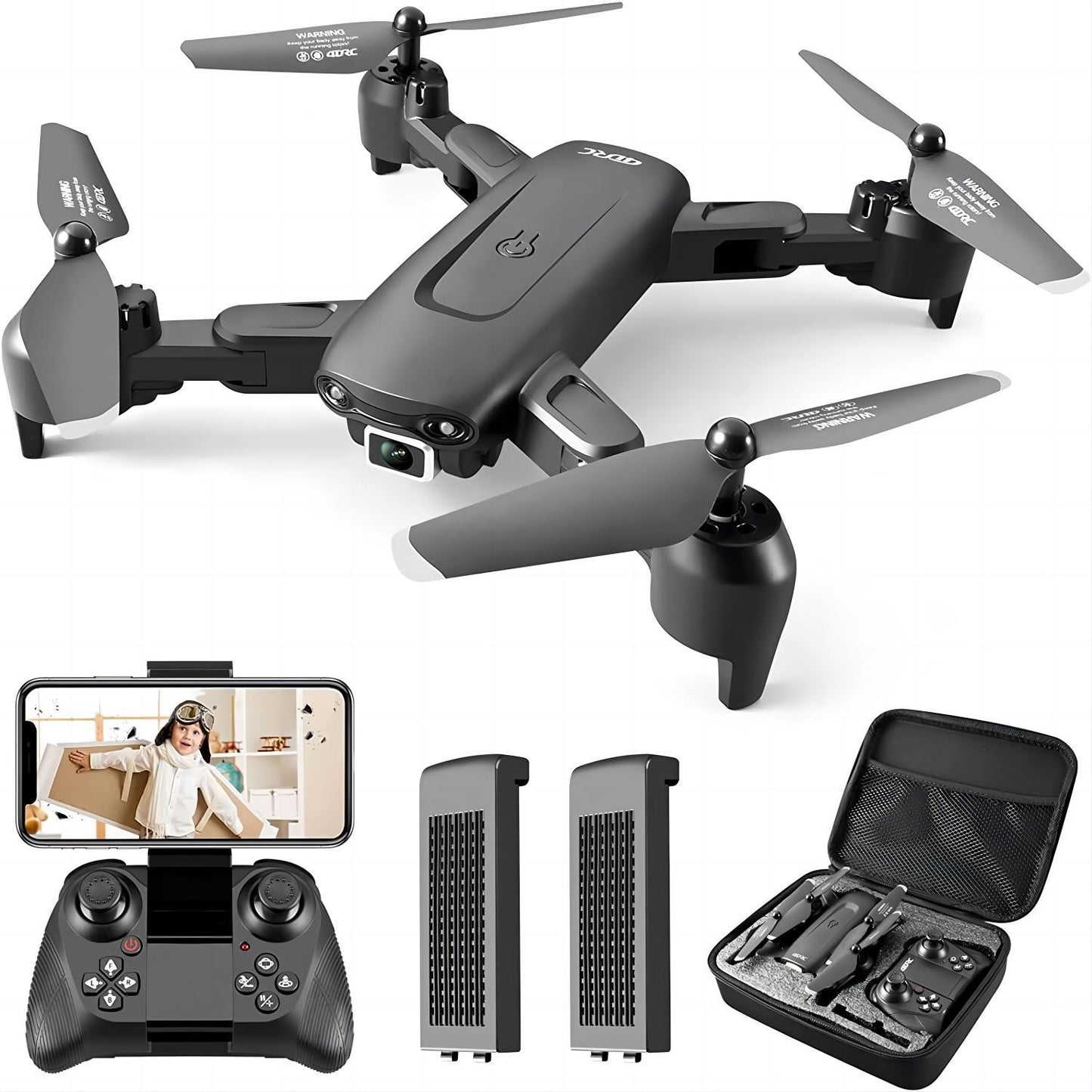 de 4drc v12 drohne hd 4k-weitwinkel-dual-kamera tragbarer faltbarer rc-quadcopter, schmuckneu